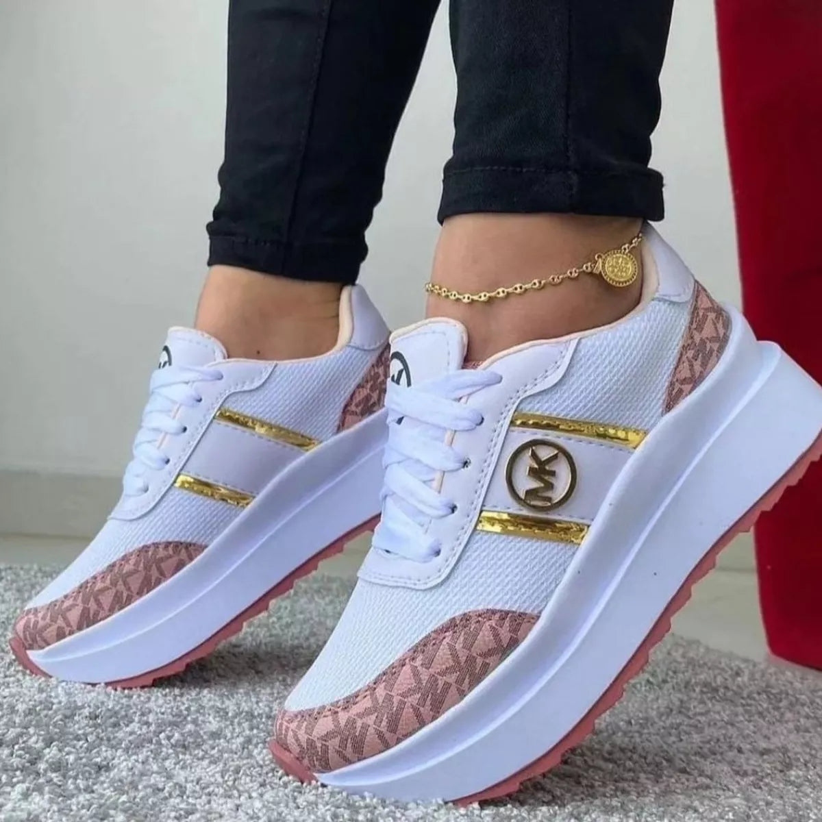 Round Toe Platform Sneakers Trendsi