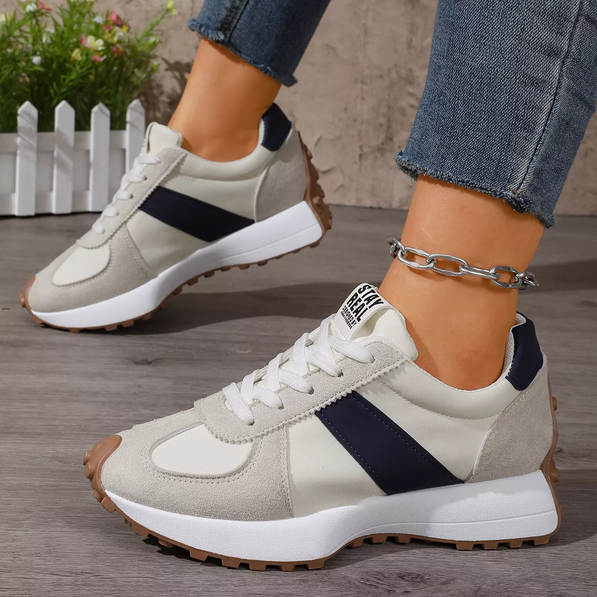 Round Toe Flats Sneakers Trendsi