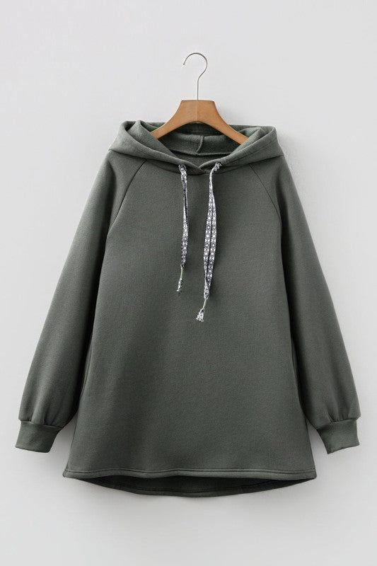 Solid Fleece Lined Drawstring Hoodie JUNIPER BLVD