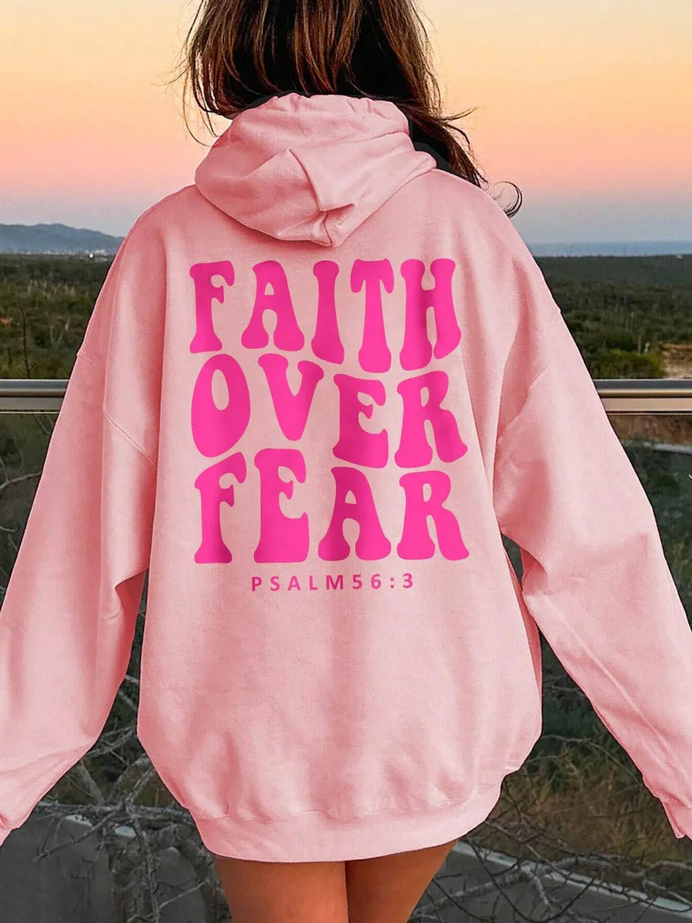 FAITH OVER FEAR Dropped Shoulder Hoodie 