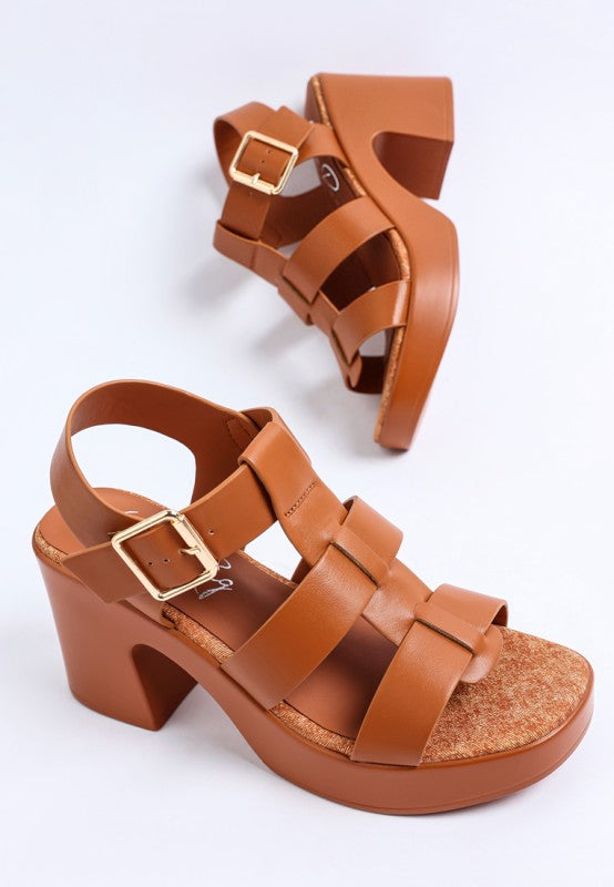 Avalon Chunky Pin Buckle Platform Heels 