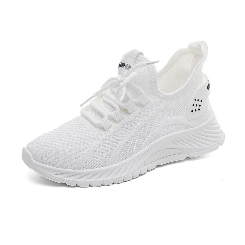 Mesh Lace-Up Platform Athletic Shoes 