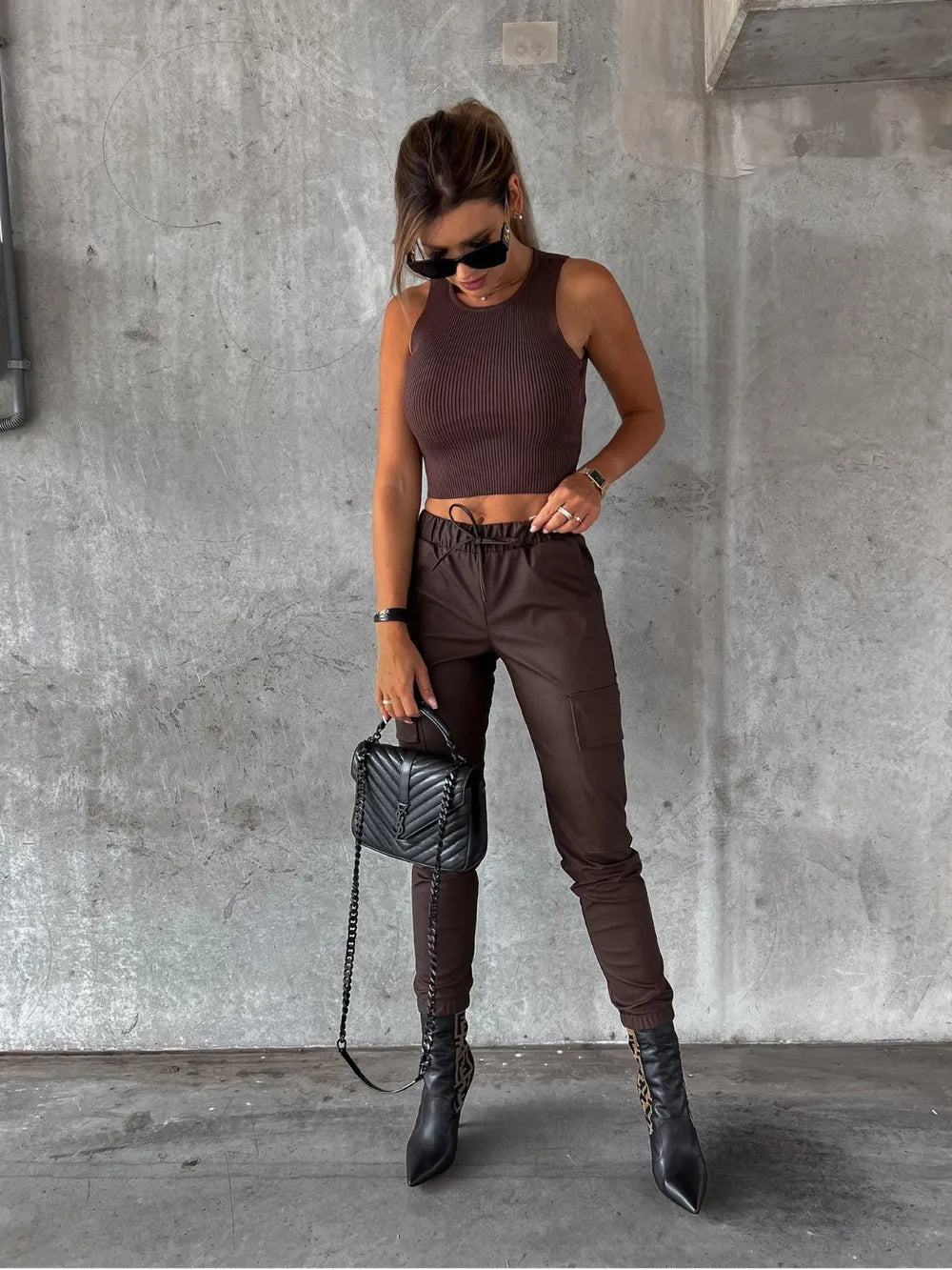Drawstring Pants with Pockets 