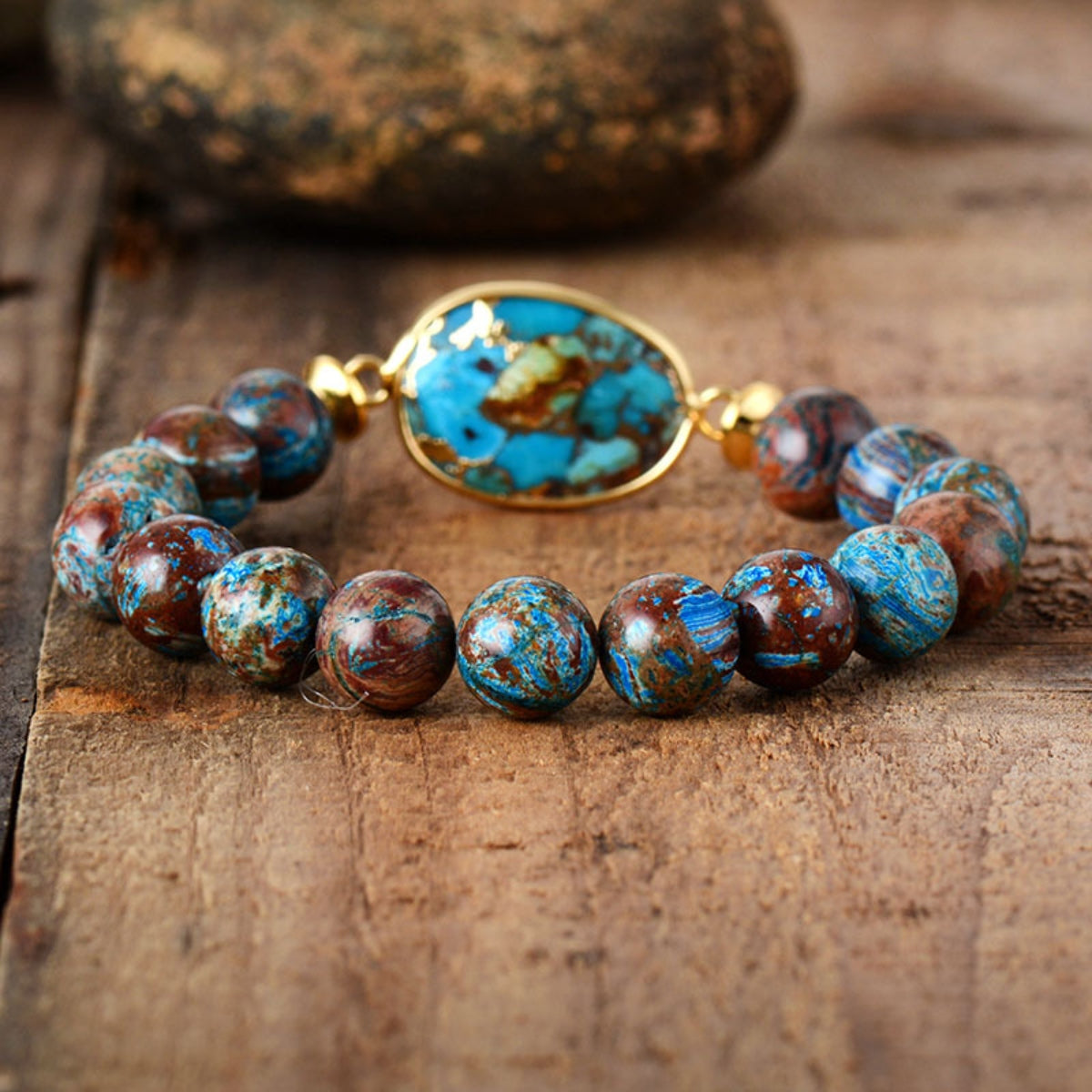 Natural Stone Beaded Bracelet Trendsi