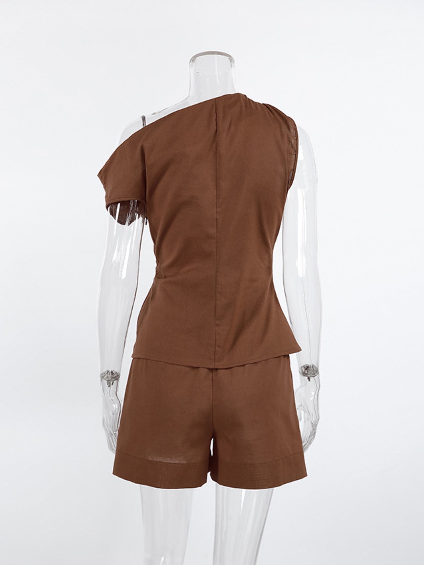 One-Shoulder Top and Shorts Set Trendsi