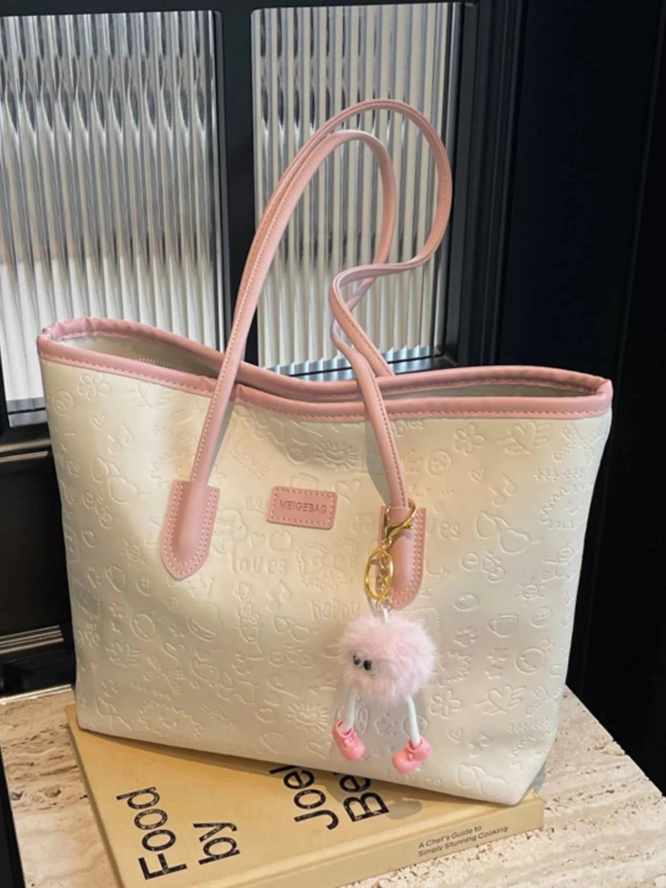 Embossed Pattern Tote Bag 