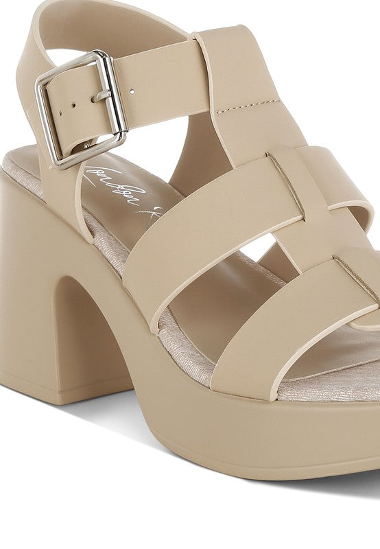 Avalon Chunky Pin Buckle Platform Heels Rag Company