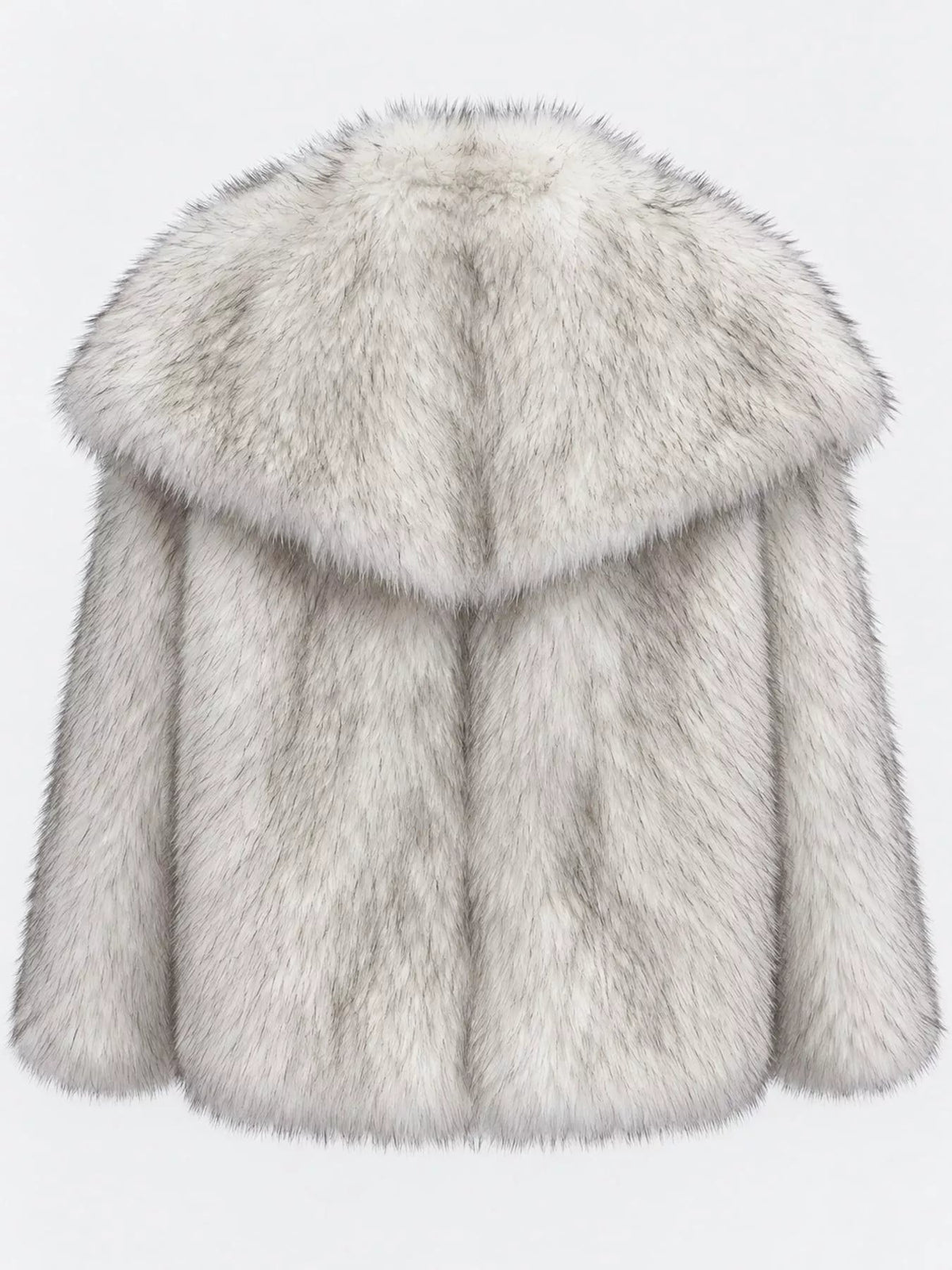 Fox Fur Collar Winter Outerwear Trendsi