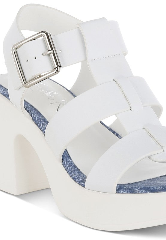 Avalon Chunky Pin Buckle Platform Heels 