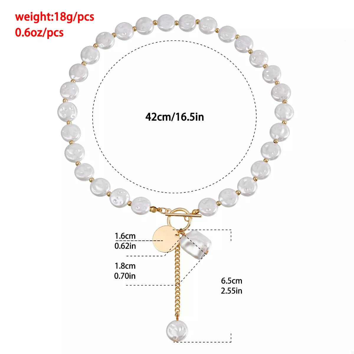 18K Gold-Plated Pearl Drop Necklace 