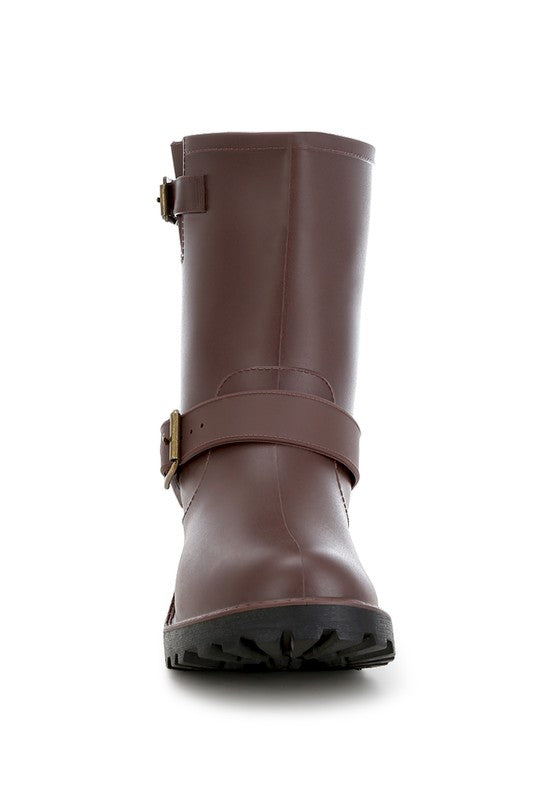 Anong Harness Detail Calf Boots 