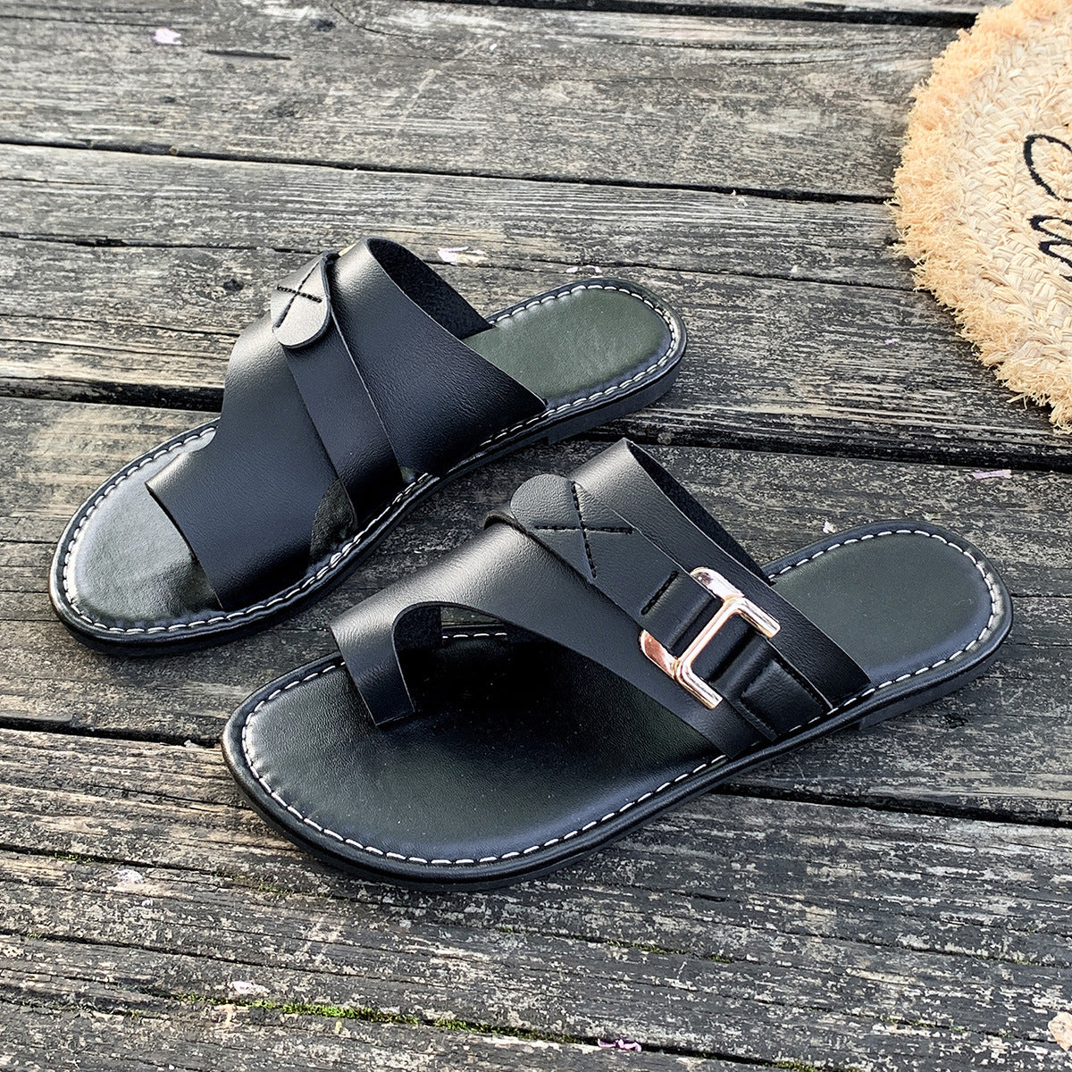 Toe Loop Buckle Decor Sandals Trendsi