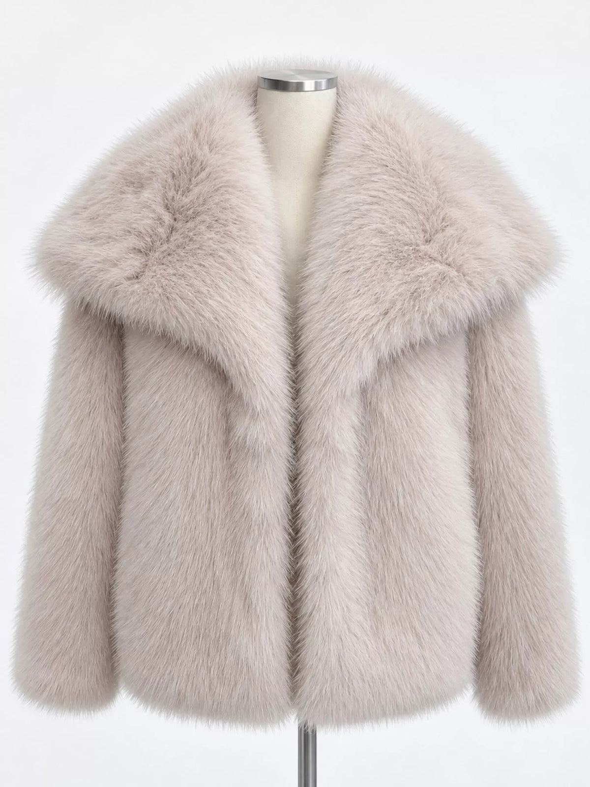 Fox Fur Collar Winter Outerwear Trendsi