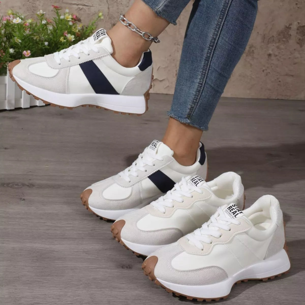 Round Toe Flats Sneakers Trendsi
