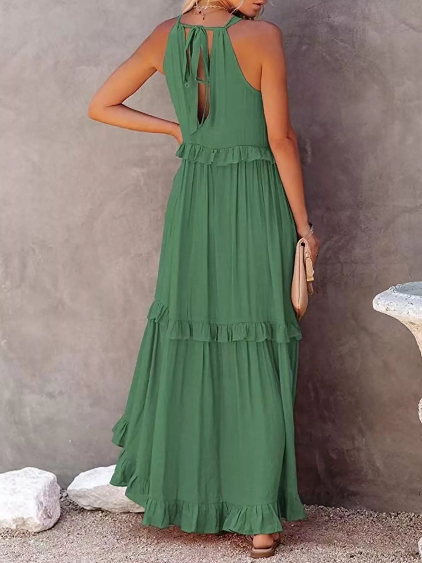 Ruffled Tiered Sleeveless Maxi Dress 