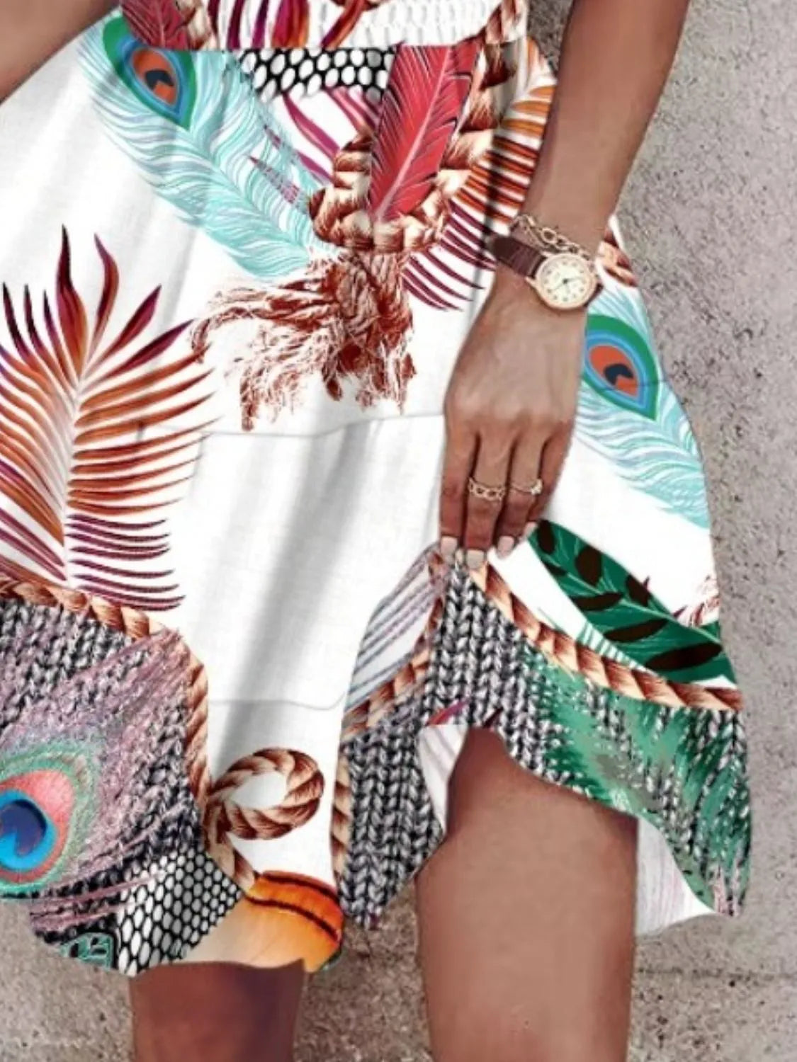Paisley Print Halter Neck Mini Dress Trendsi