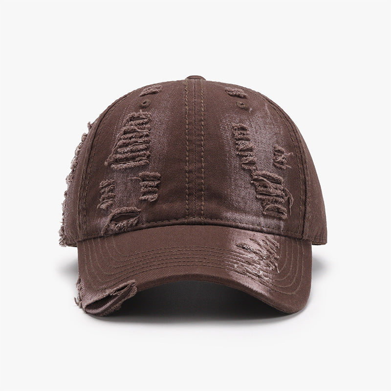 Distressed Adjustable Cotton Baseball Cap Trendsi