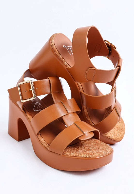Avalon Chunky Pin Buckle Platform Heels 