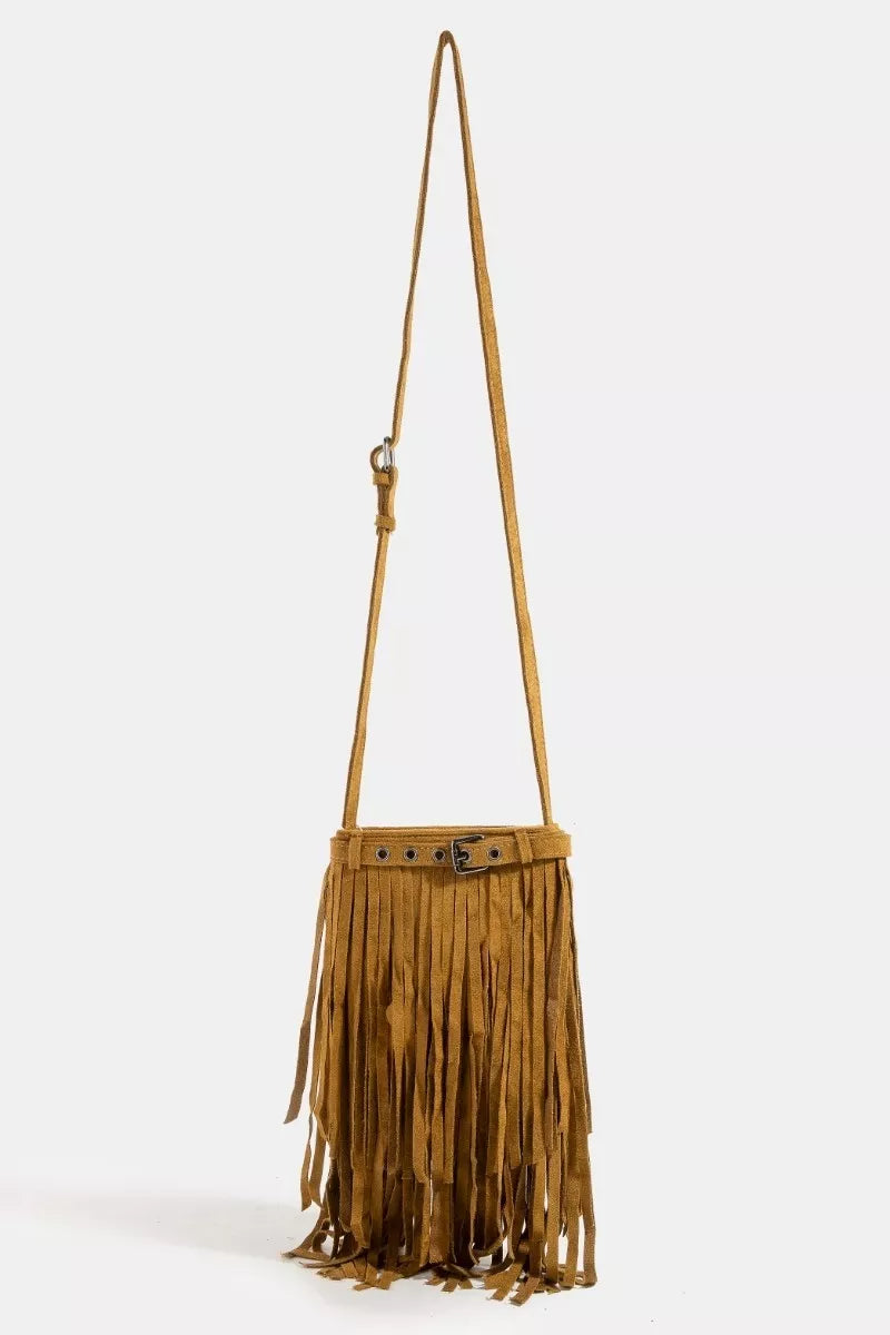 Fame Long Fringe Bucket Shoulder Bag Trendsi