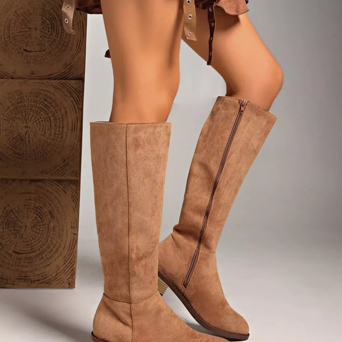 Knee-High Block Heel Boots Trendsi