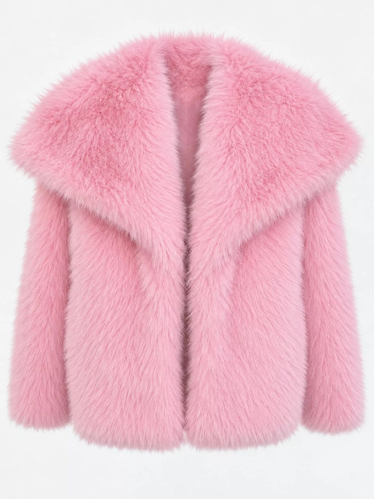 Fox Fur Collar Winter Outerwear Trendsi