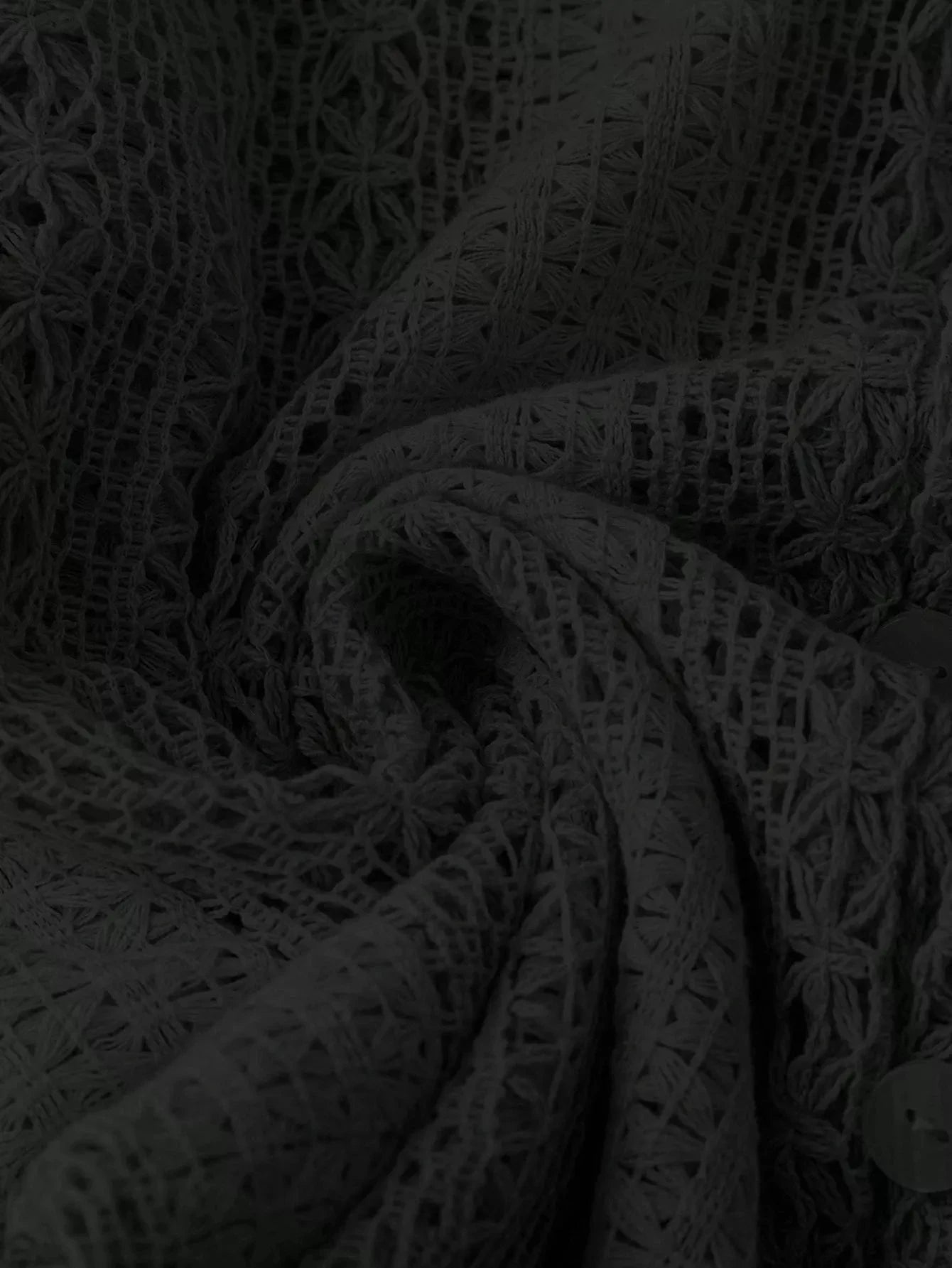 Lace Notched Long Sleeve Shirt 