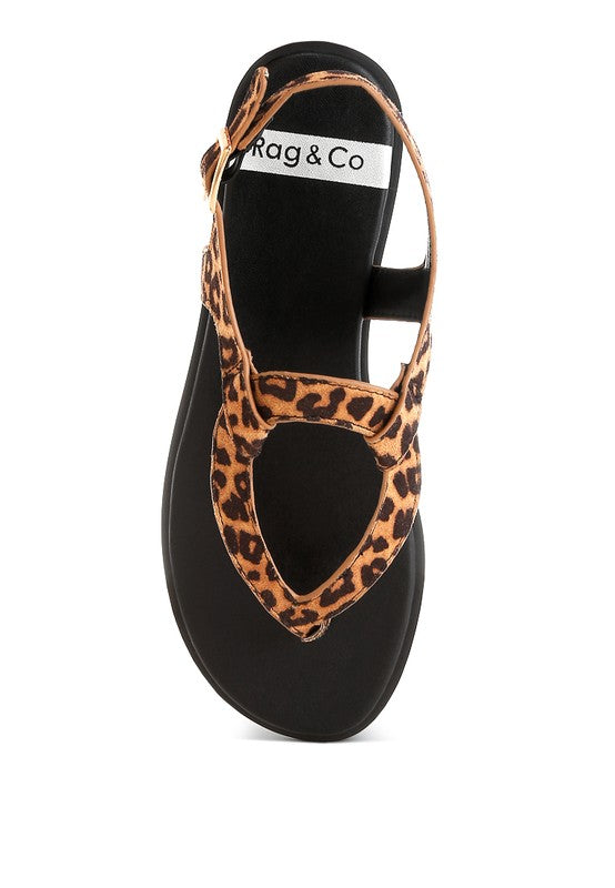 Venusa Leopard Print Buckled Flats 