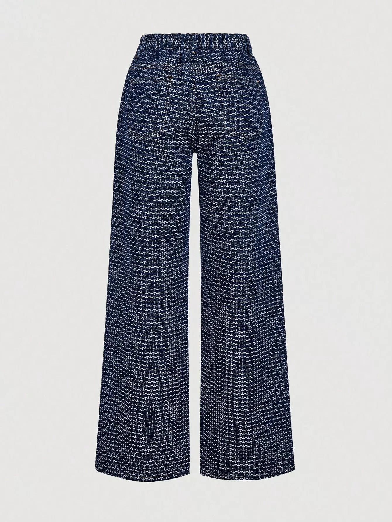 Halter Neck Denim Vest and Wide-Leg Jeans Set Trendsi
