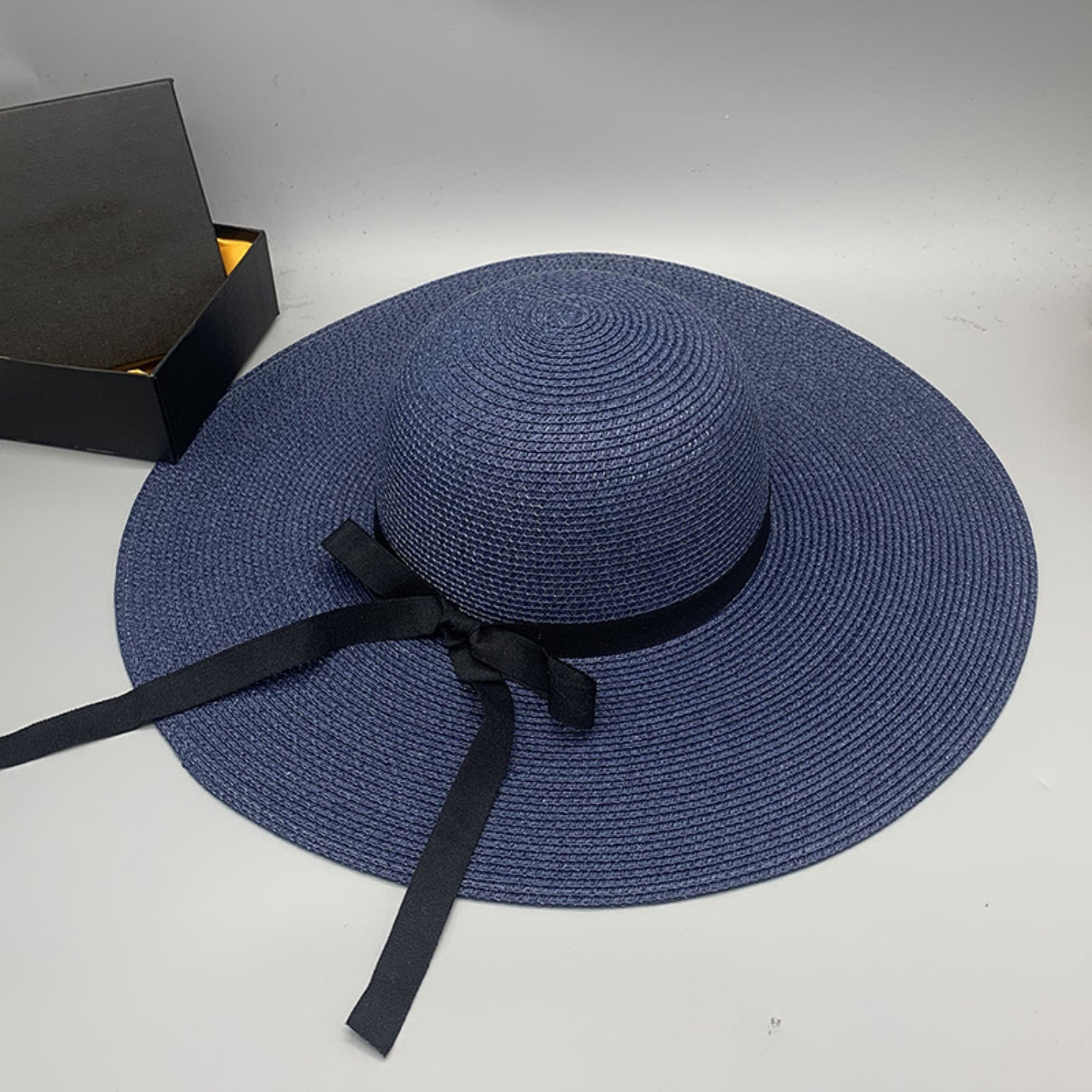 Bow Paper Braided Wide Brim Hat Trendsi