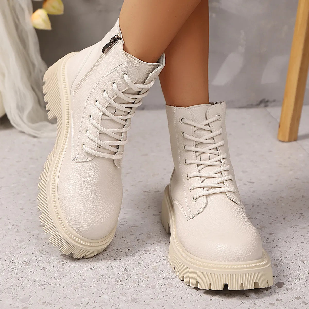 Lace Up Platform Boots 