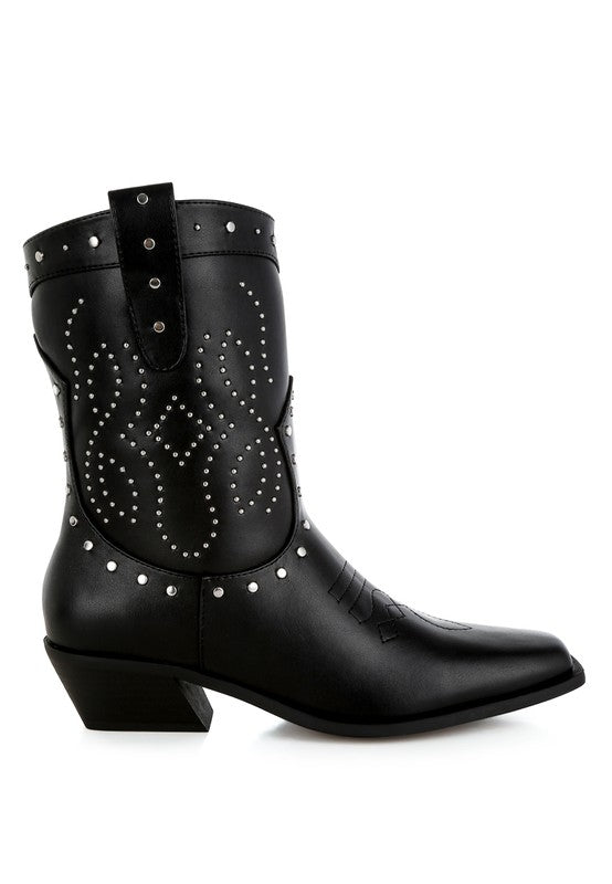 Equine Studded Embroidery Cowboy Boots Rag Company