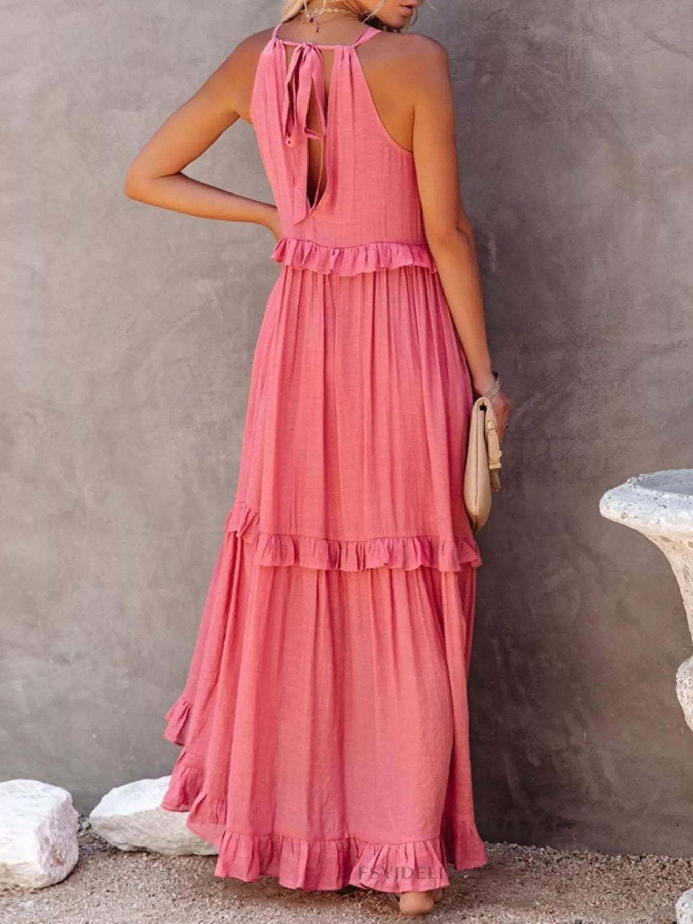 Ruffled Tiered Sleeveless Maxi Dress 