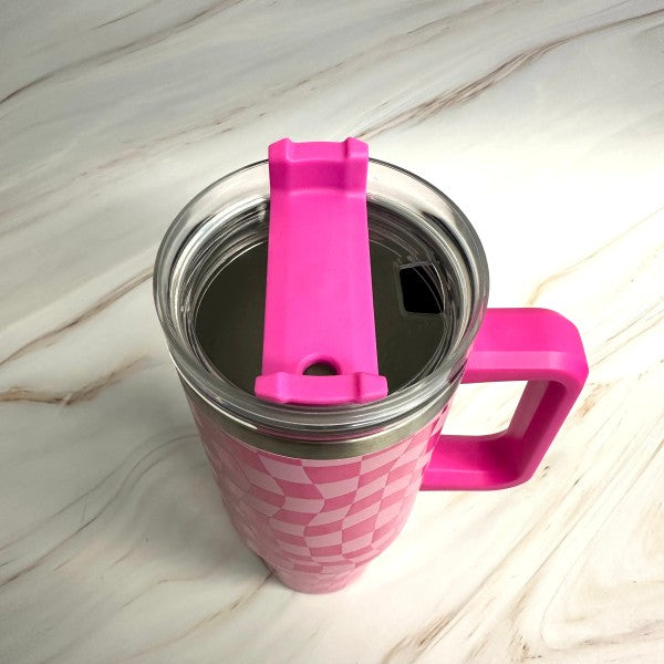 Stylish Checker Large Water Cup With Handle Ellison and Young