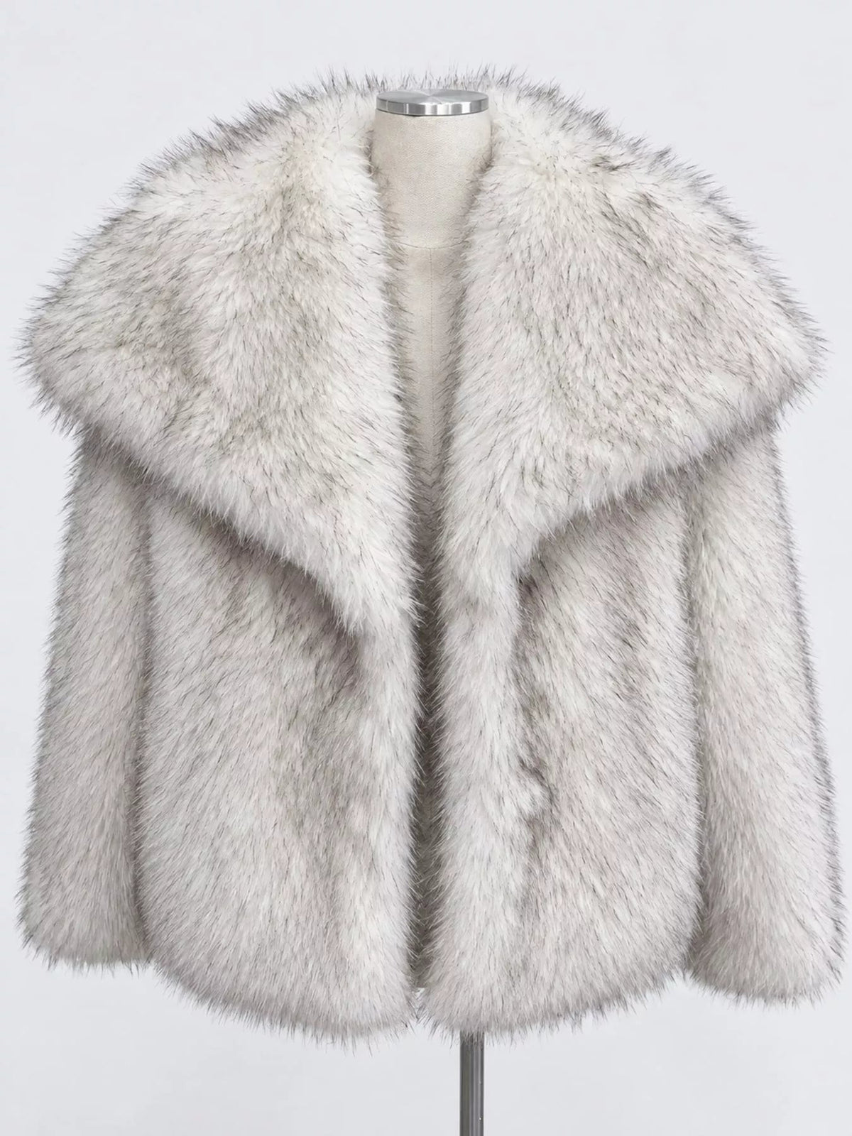 Fox Fur Collar Winter Outerwear Trendsi