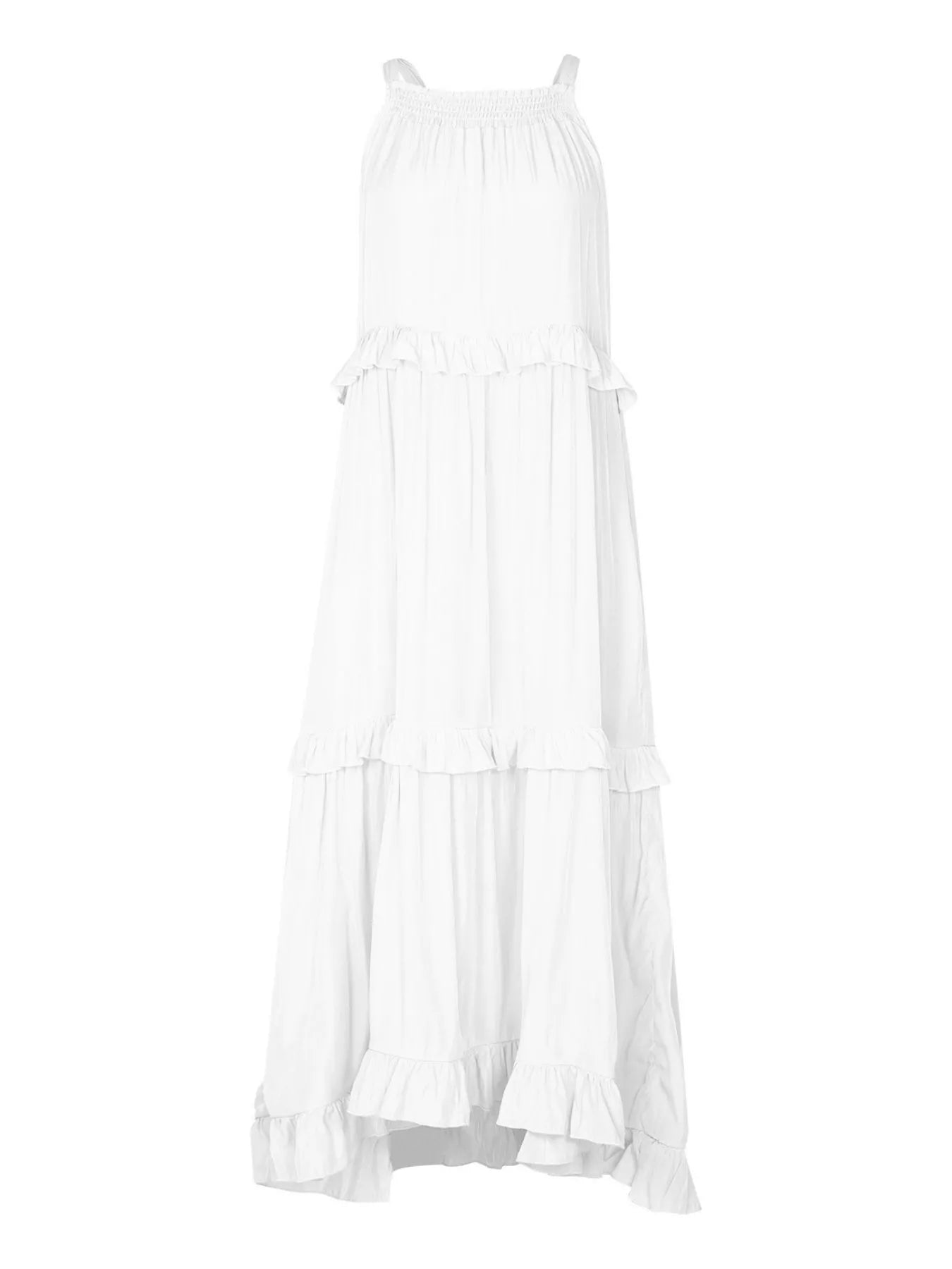 Ruffled Tiered Sleeveless Maxi Dress Trendsi