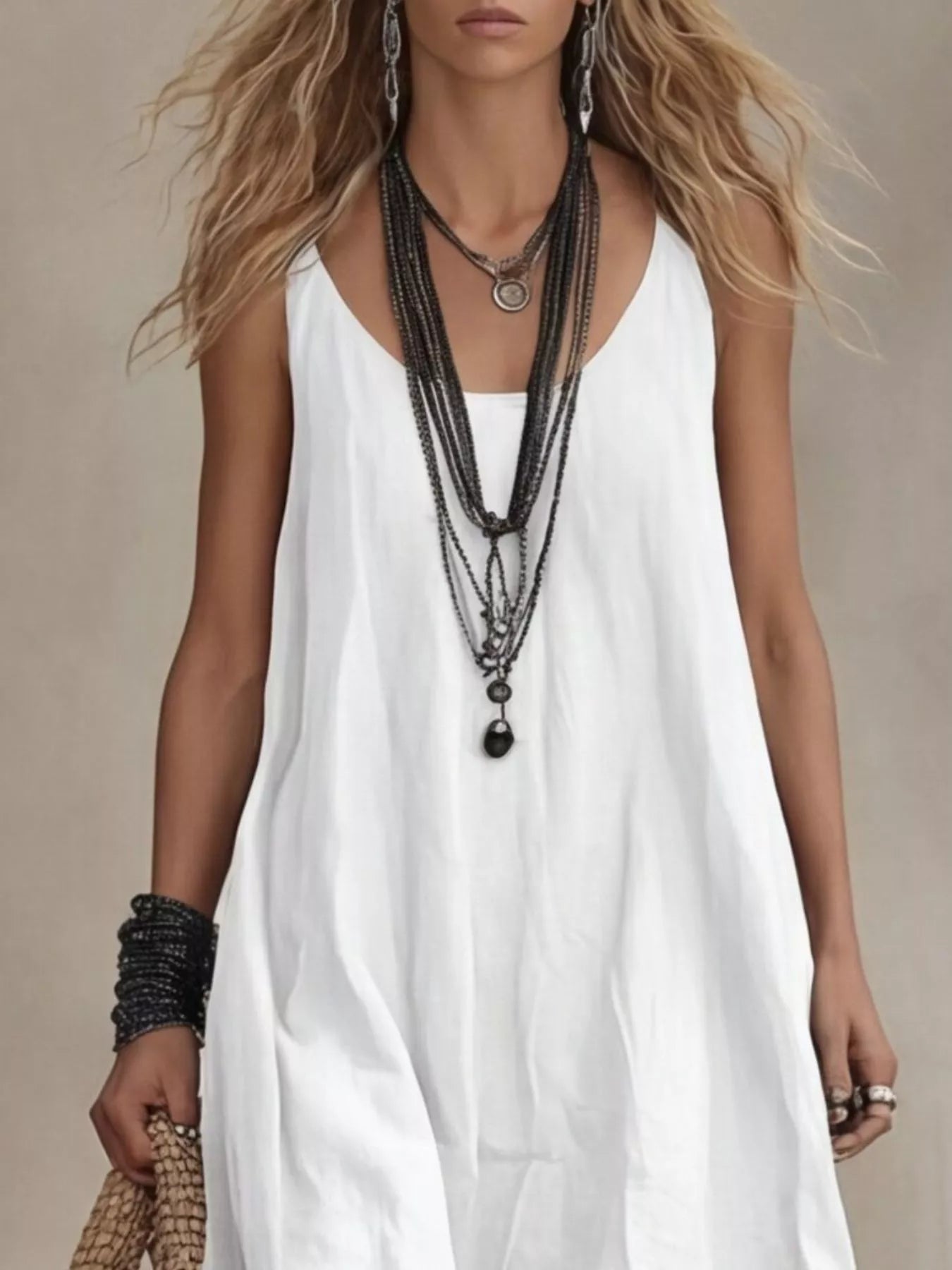 Full Size Scoop Neck Sleeveless Maxi Dress Plus Size Trendsi