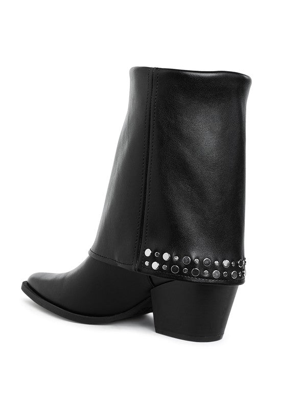 Mariachi Stud Embellished Foldover Boots 