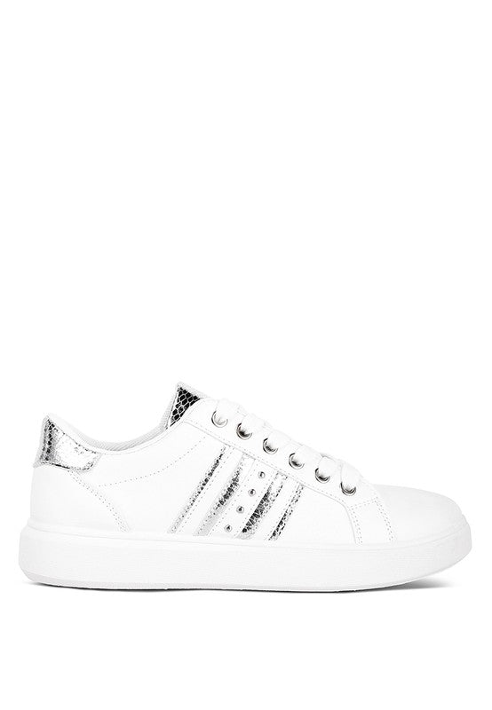 Claude Faux Leather Back Panel Detail Sneakers Rag Company