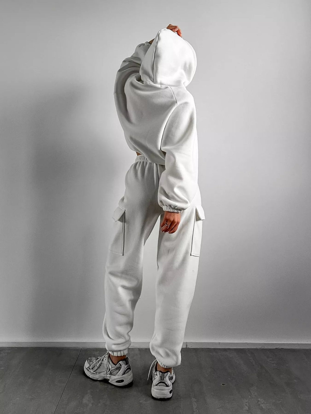 Kangaroo Pocket Hoodie and Joggers Set Trendsi