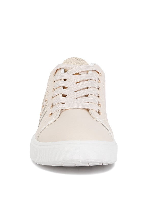 Claude Faux Leather Back Panel Detail Sneakers Rag Company