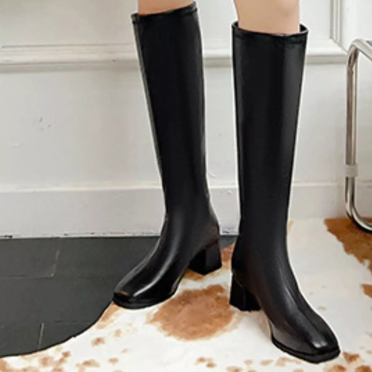 Square Toe Block Heels Boots Trendsi