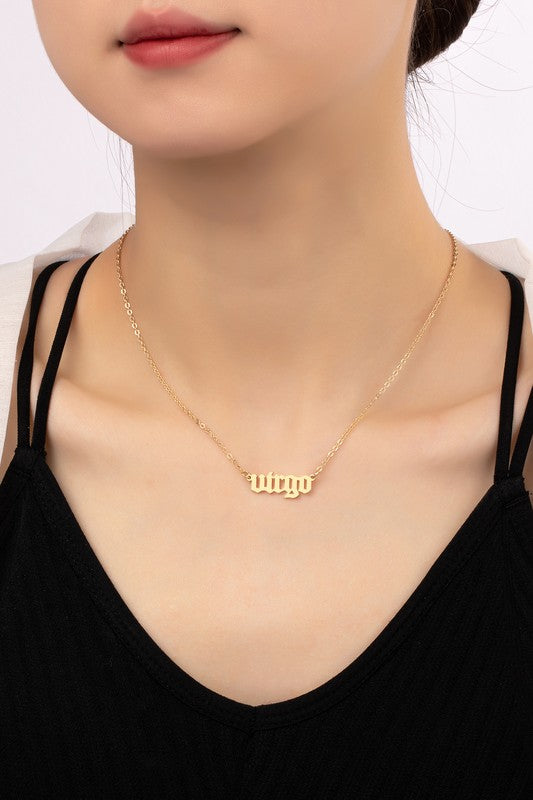 Laser cut zodiac sign pendant necklace LA3accessories