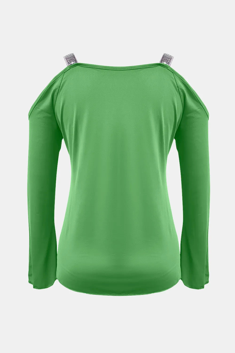 Sequin V-Neck Cold Shoulder Top Luckygirlsclothingcompany.com