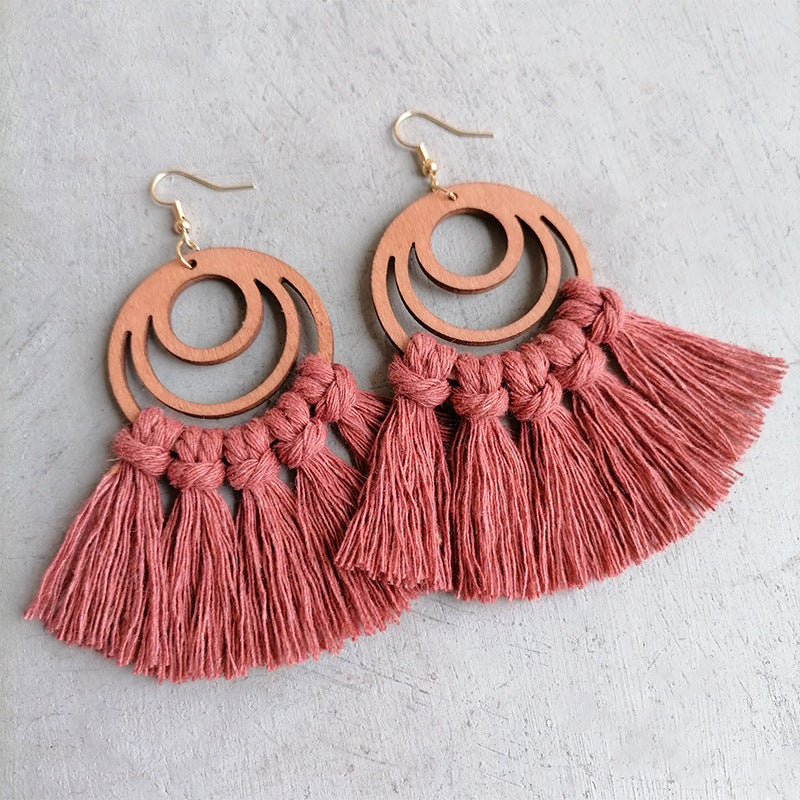 Tassel Detail Geometric Earrings Trendsi