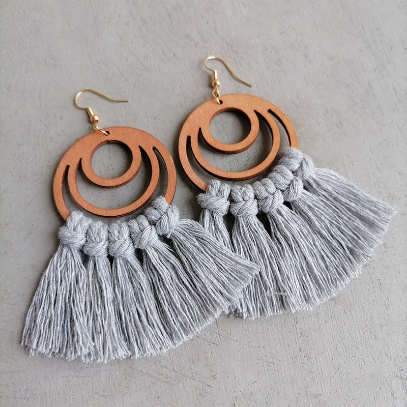 Tassel Detail Geometric Earrings Trendsi