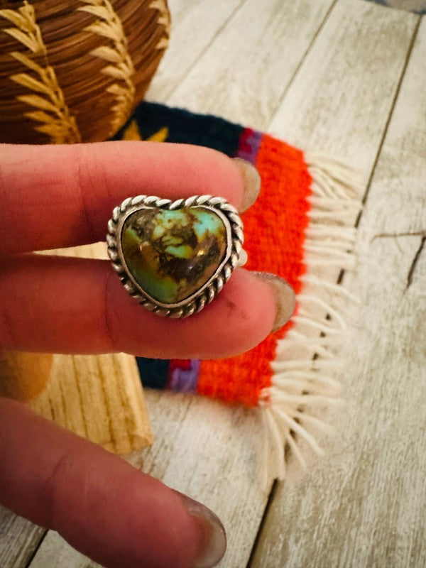 Navajo Sterling Silver & Turquoise Adjustable 