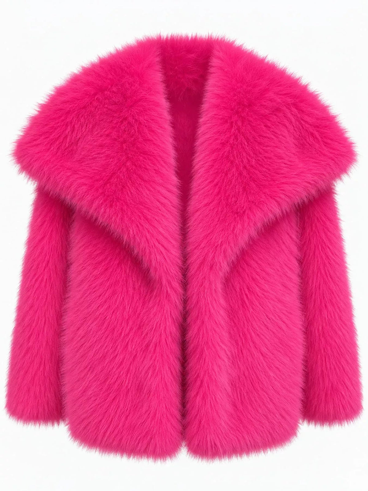 Fox Fur Collar Winter Outerwear Trendsi