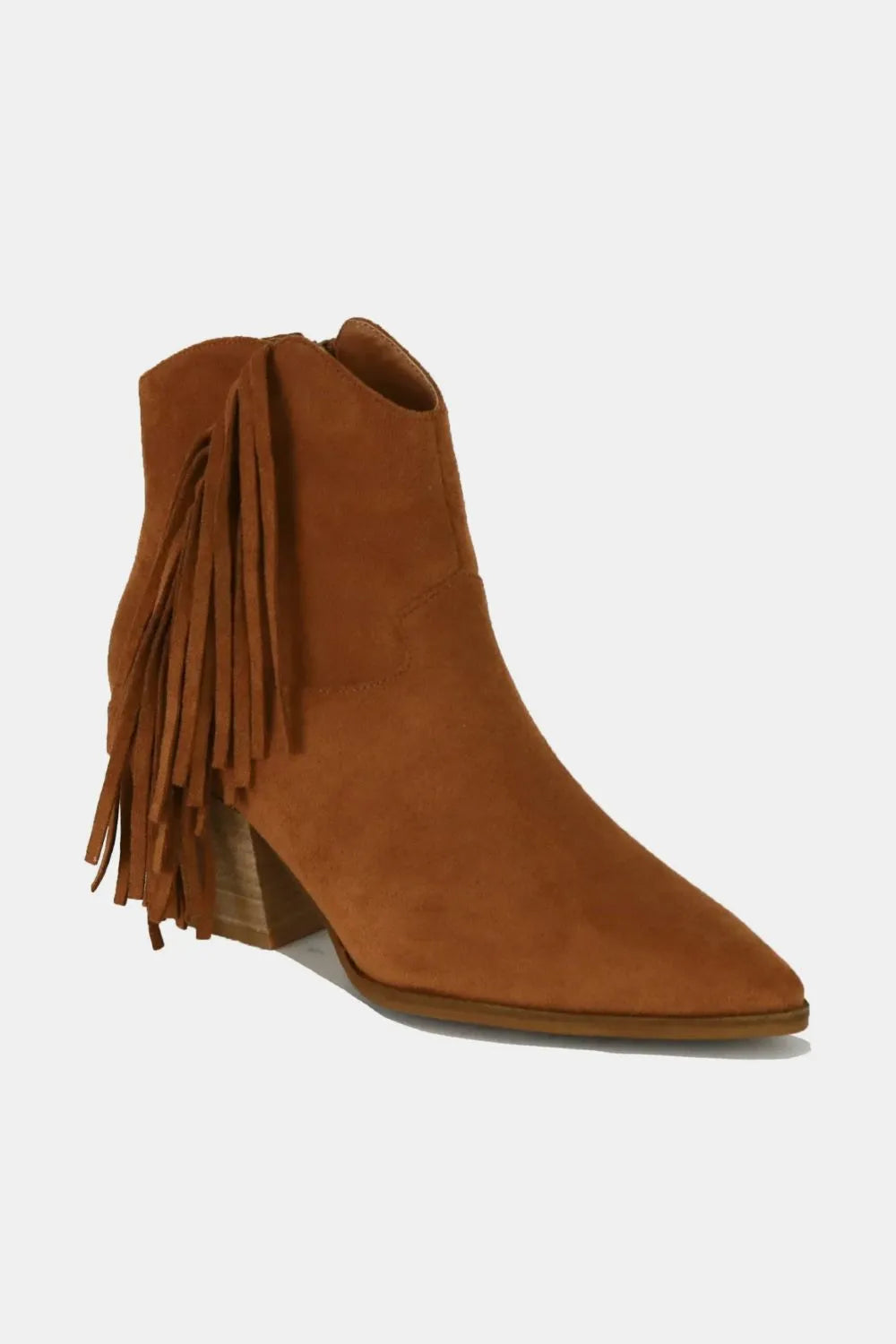 Beast Fashion Suede Fringe Point Toe Ankle Boots Trendsi