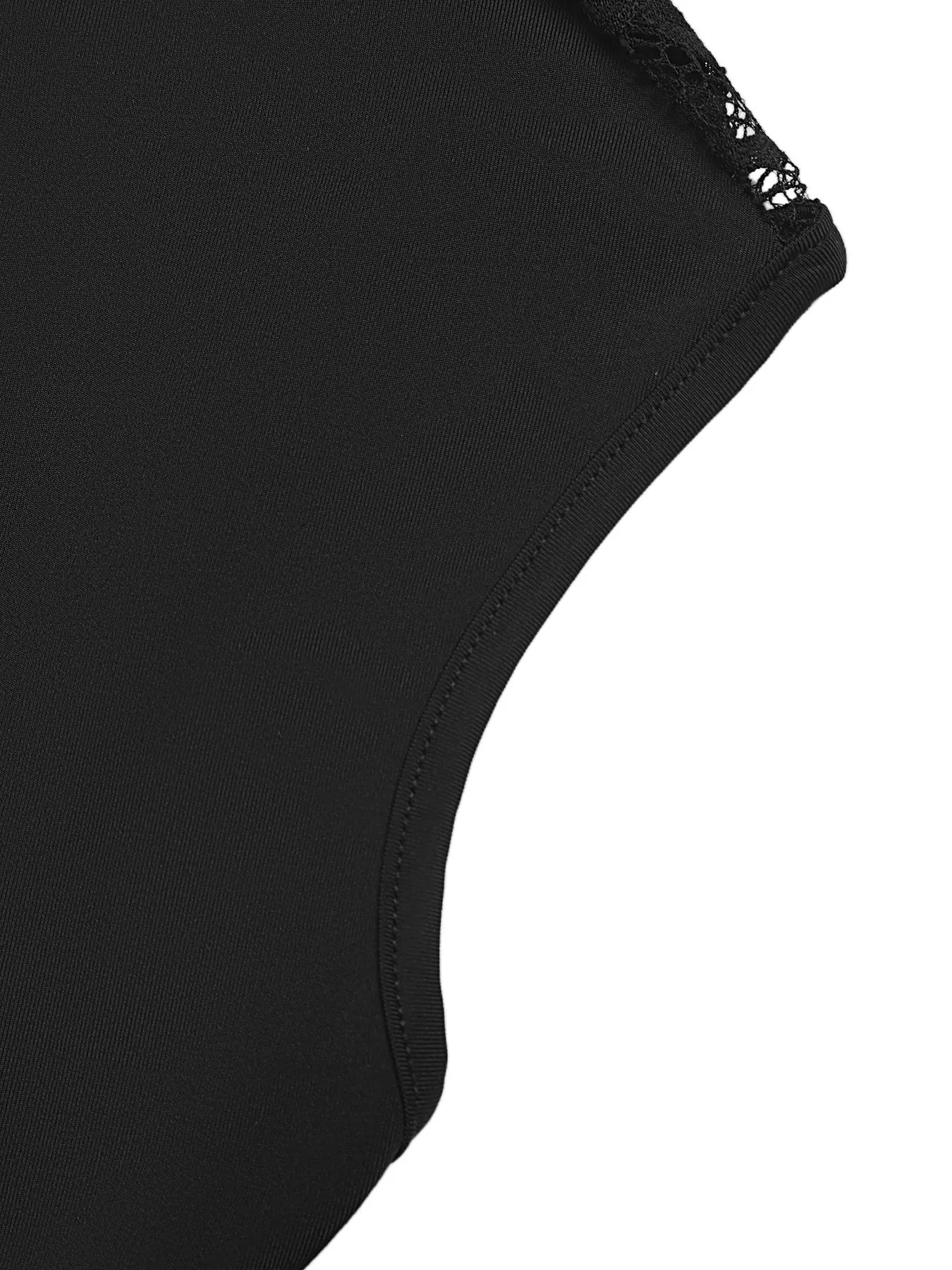 Lace Detail Cap-Sleeve T-Shirt 