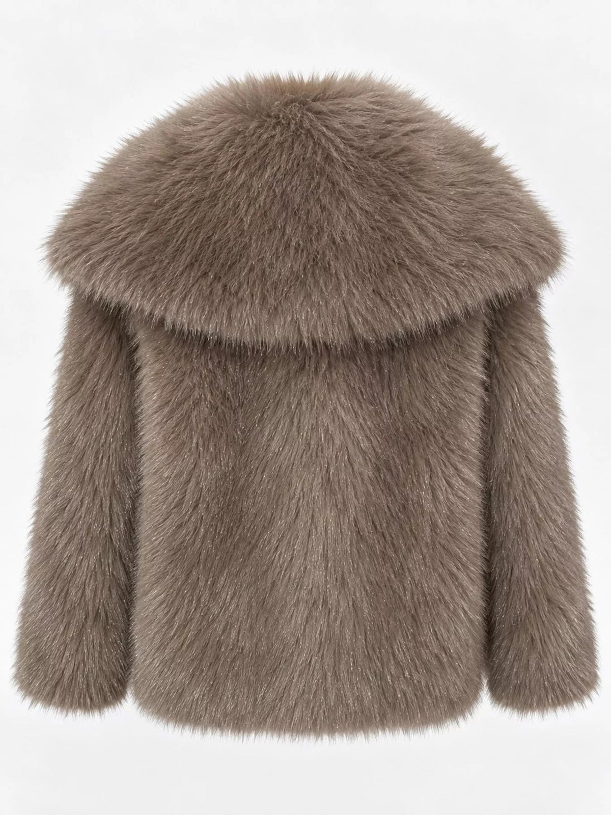 Fox Fur Collar Winter Outerwear Trendsi